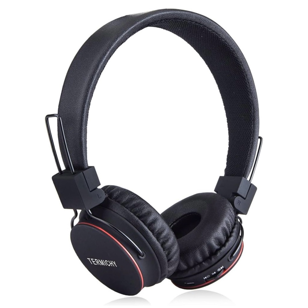 Termichy Black & Red Children’s Wireless Portable Foldable Bluetooth Headphones